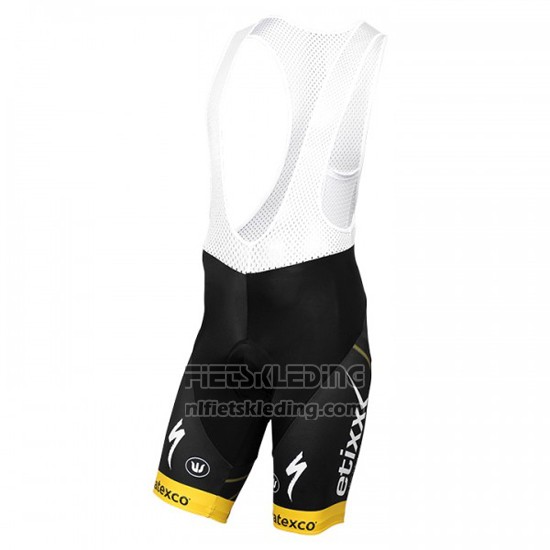 2016 Fietskleding Etixx Quick Step Geel en Zwart Korte Mouwen en Koersbroek